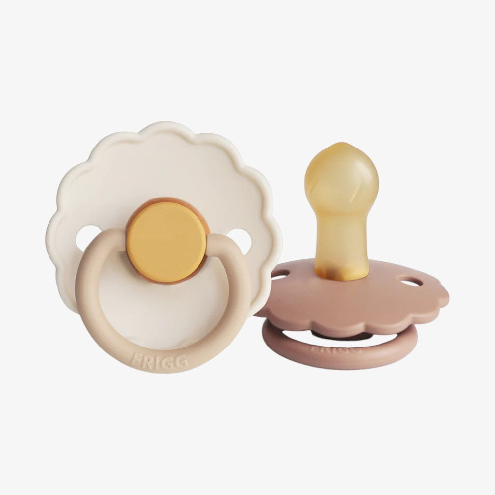 Daisy Silicone Pacifier Clip 2 Pack - Chamomile &amp; Peach Br