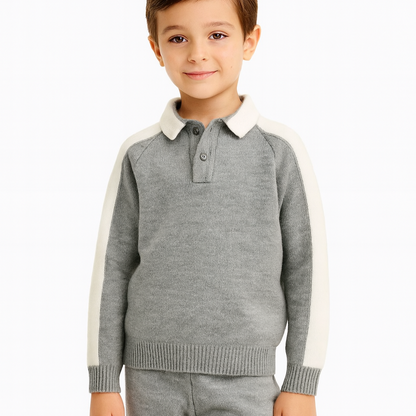 Polo - Cream &amp; Grey