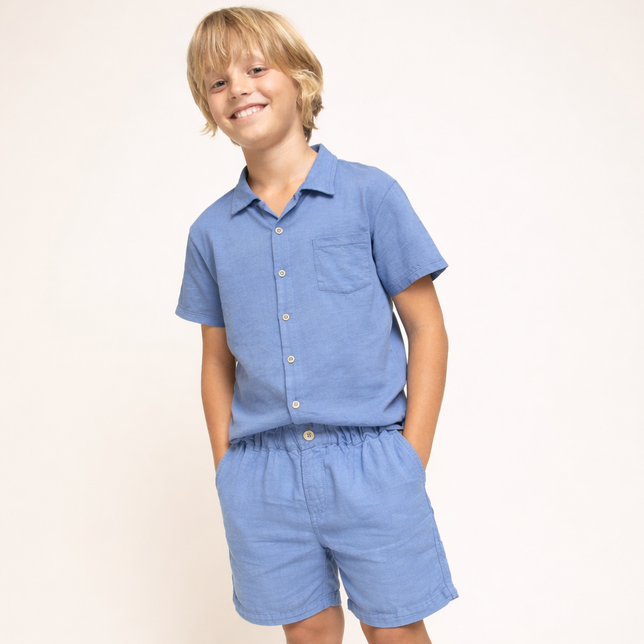 Linen Shirt - Ocean Blue