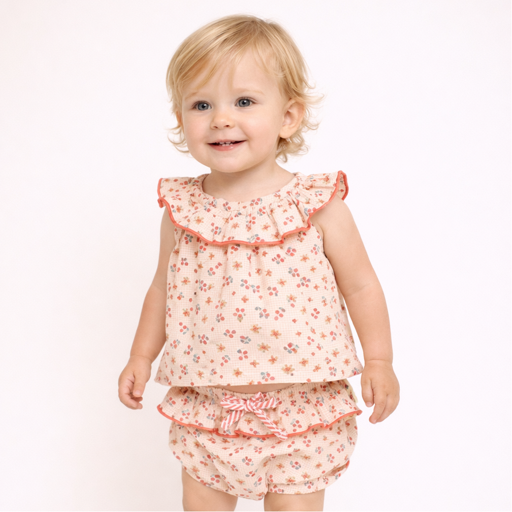 Picnic Blouse And Bloomer - Coral