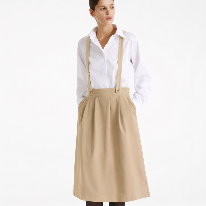 Suspender Skirt - Beige