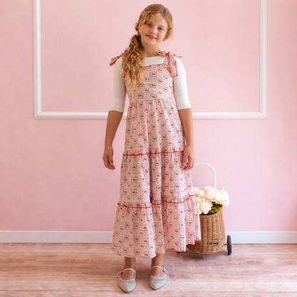 Patchwork Smock Dress - Red