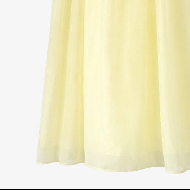 Rhinestone Studded Chiffon Jumper - Yellow