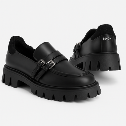 Buckle Chunky Loafer - Black