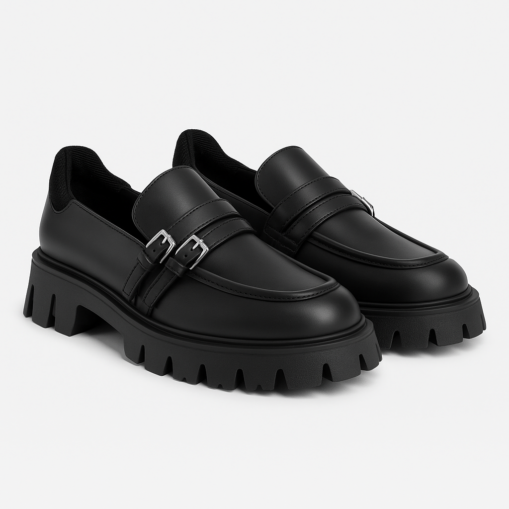 Buckle Chunky Loafer - Black
