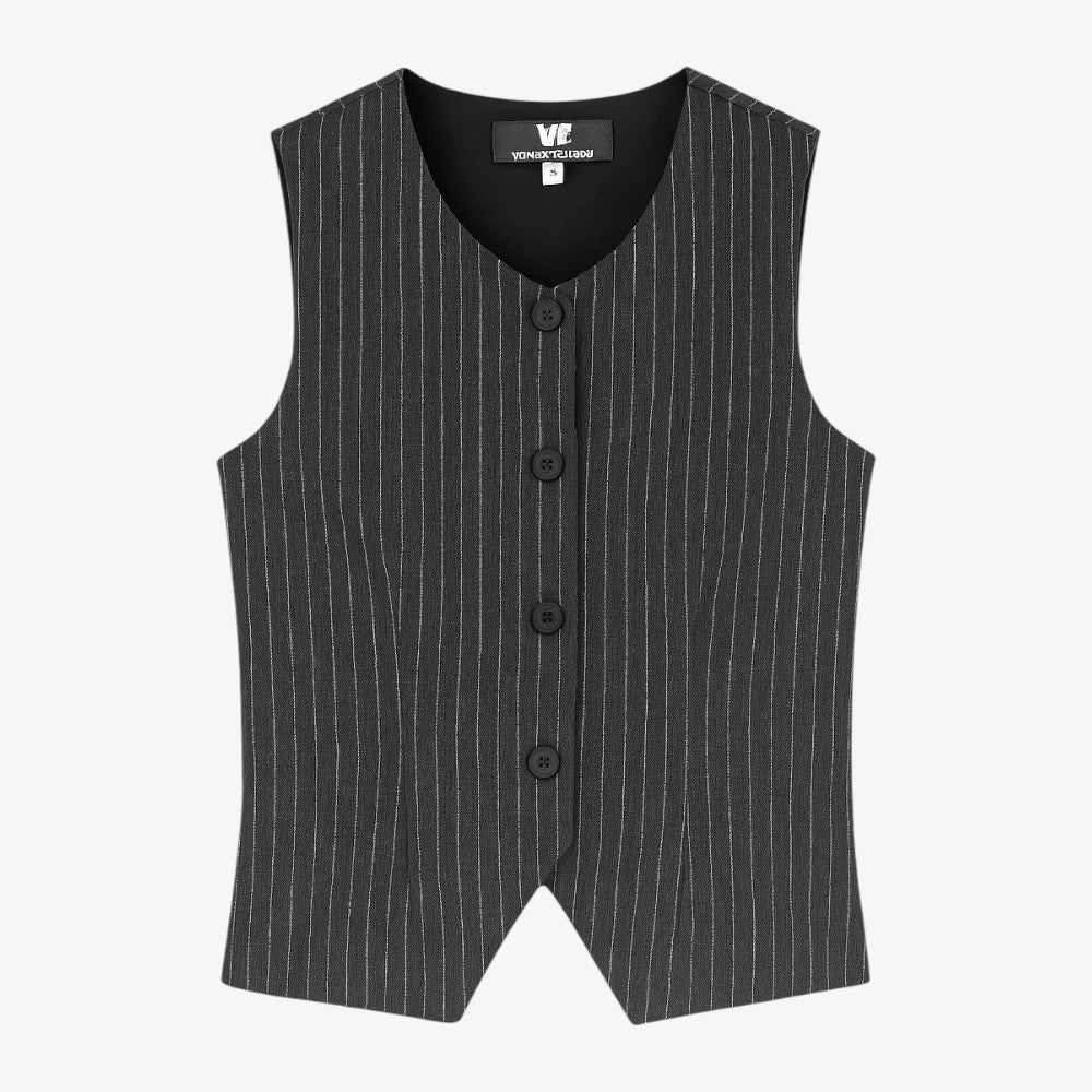 Button Vest - Black