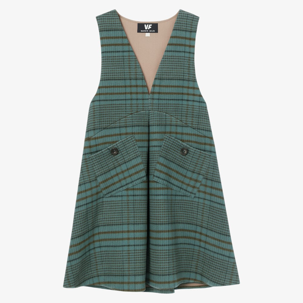 Plaid Pocket Dress - Blue