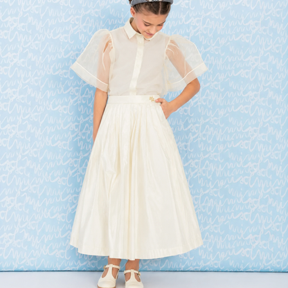 Tafetta Maxi Skirt - Cream