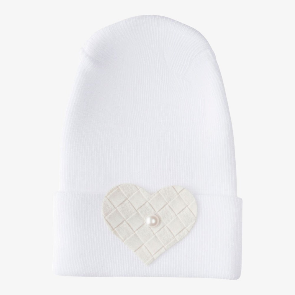 Hospital Hat - Cream Heart