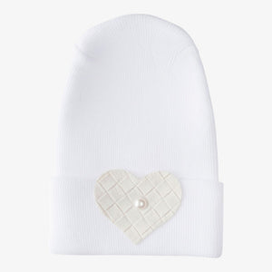 Adora Hospital Hat - Cream Heart