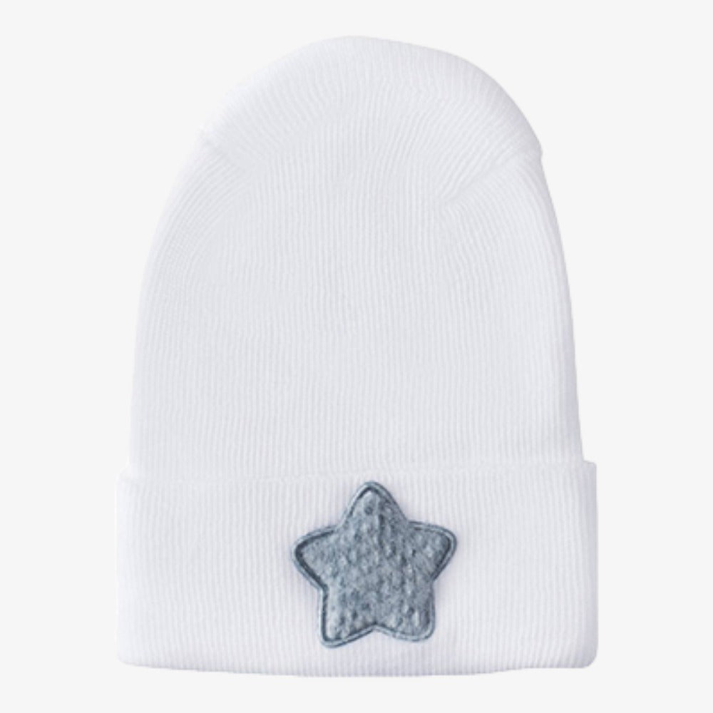 Hospital Hat With Fuzzy Decal - Ice Blue Star