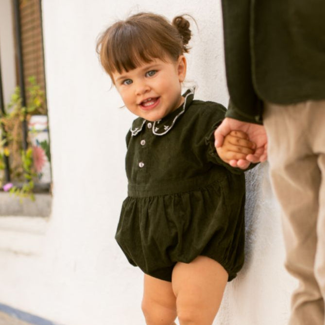 Corduory Romper - Green