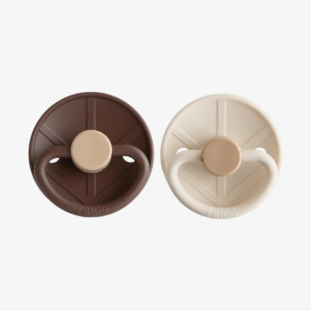 Little Viking Silicone Pacifier 2 Pack - Cocoa &amp; Cream