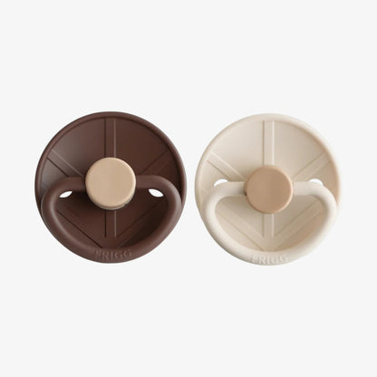 Little Viking Silicone Pacifier 2 Pack - Cocoa &amp; Cream