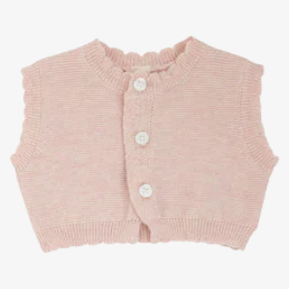 Knit Vest Footie And Bonnet - Roselle