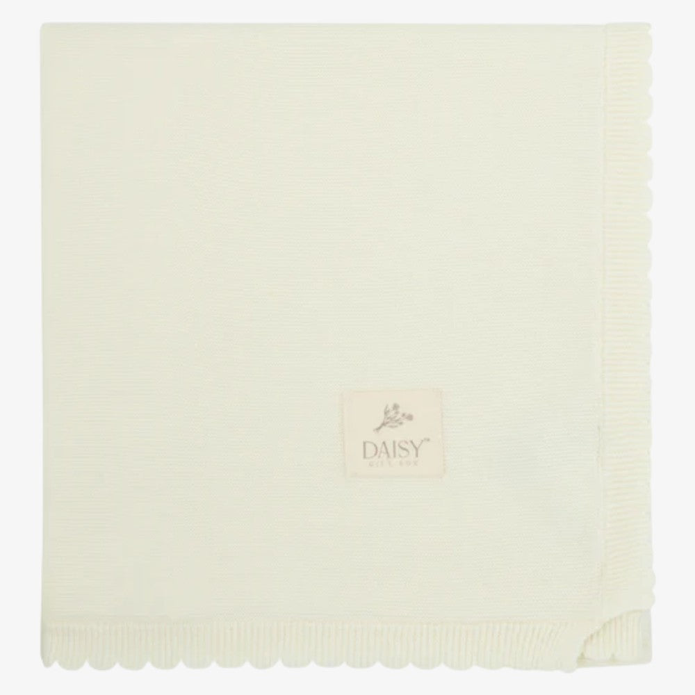 Scallop Knit Blanket - Cream