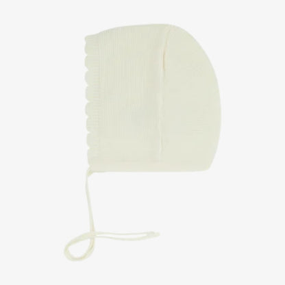 Knit Vest Footie And Bonnet - Cream
