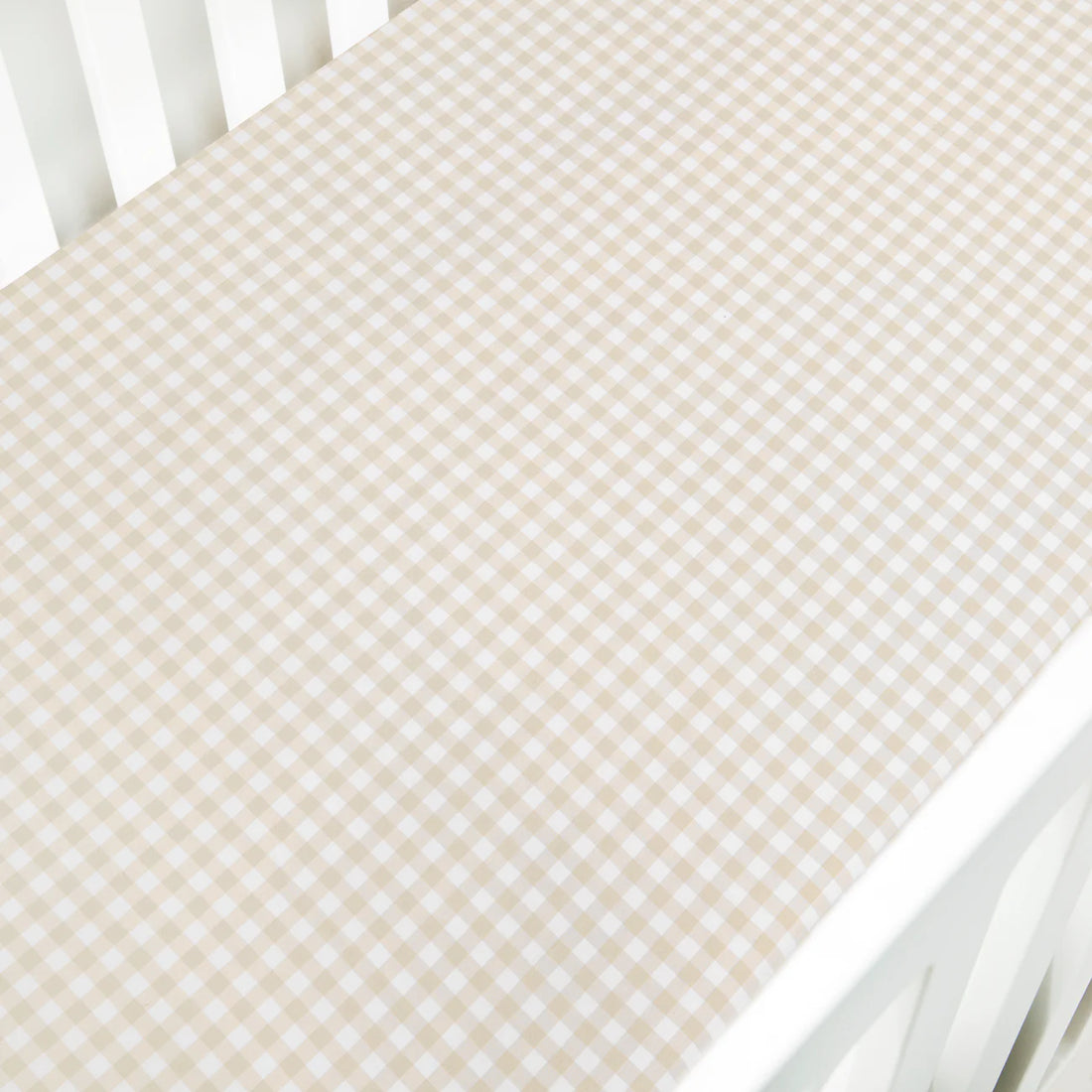 Crib Sheet - Gingham Beige