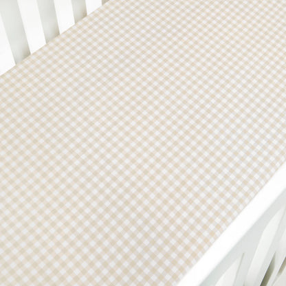 Crib Sheet - Gingham Beige