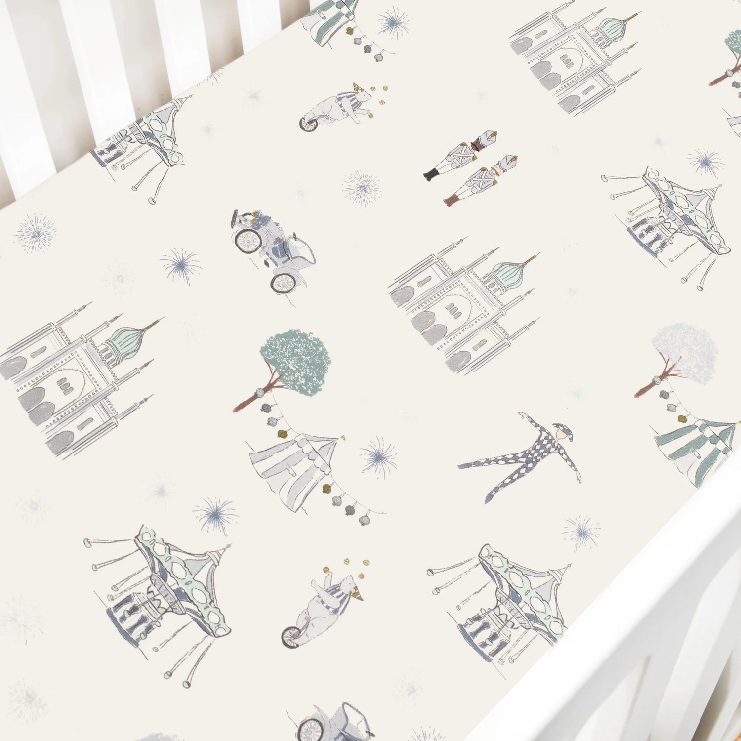 Crib Sheet - Wonderland Aqua