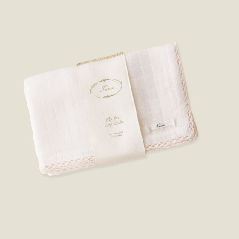 Crochet Burp Cloths - BARELY PINK