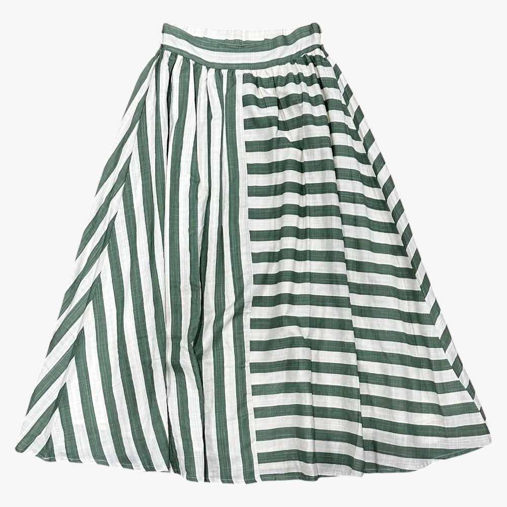 Striped Skirt - White&amp;green