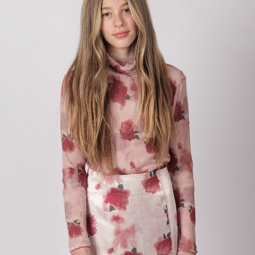 Mesh Top - Pink Print