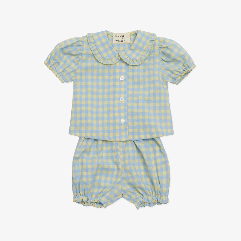 Blouse And Bloomer - Aqua-lemon Check