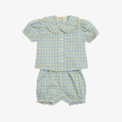 Blouse And Bloomer - Aqua-lemon Check