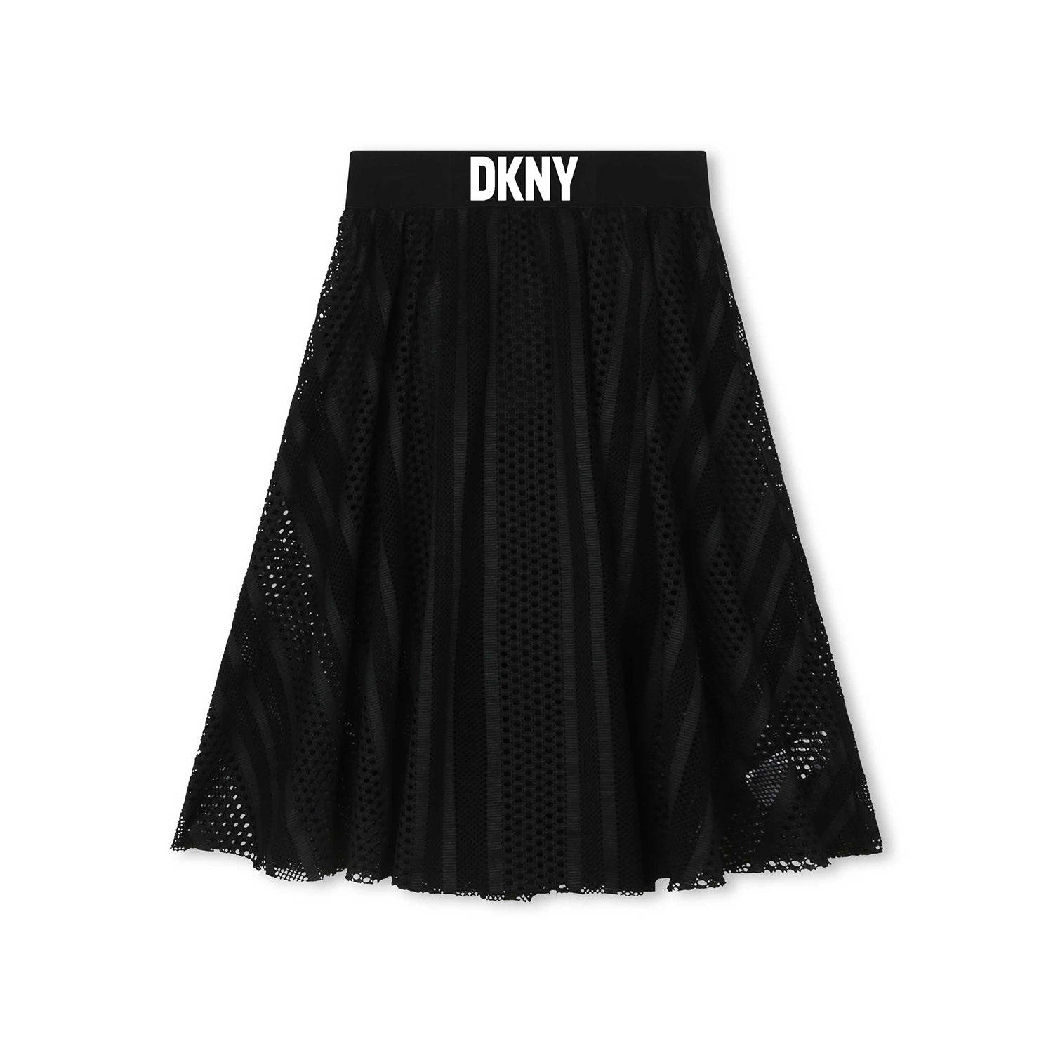 DKNY Multimesh Midi Skirt - Black