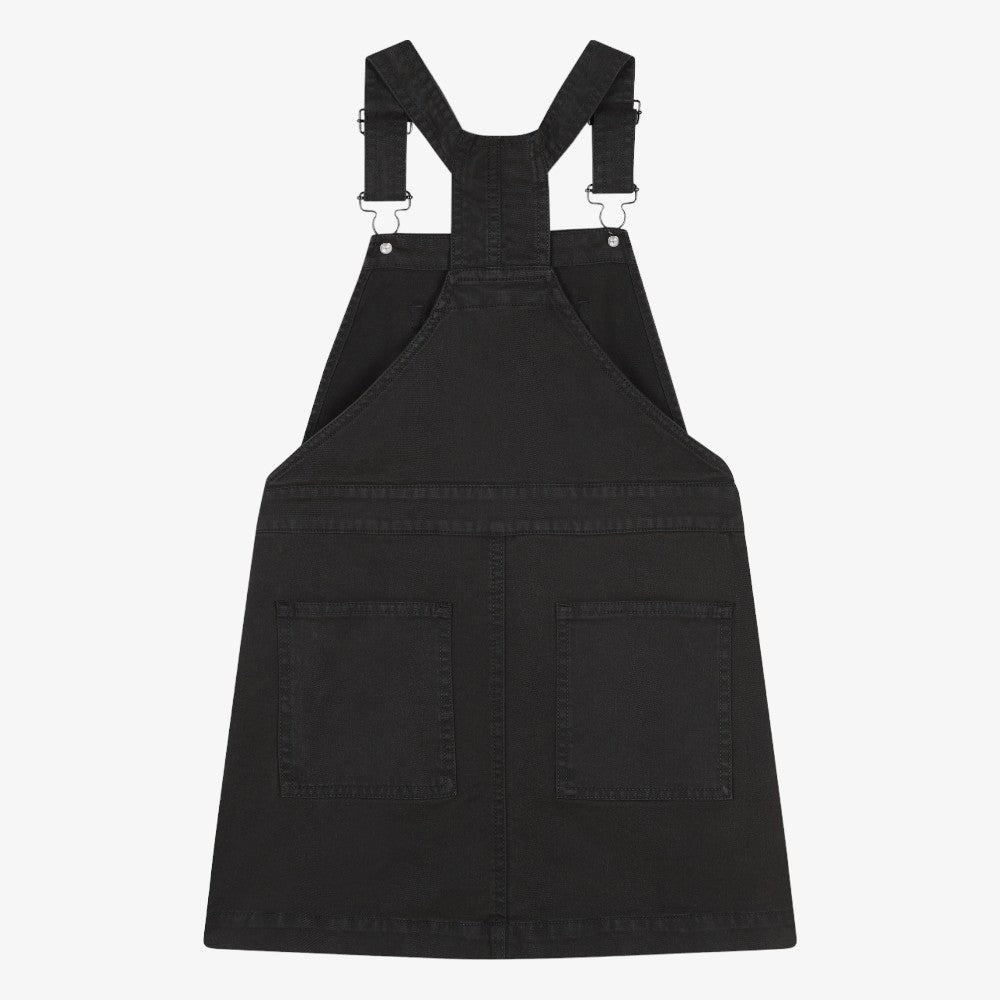 Denim Overall Dress - Black