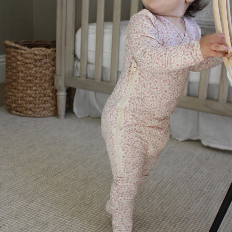 Bamboo Wrap Footie - Mauve Heirloom