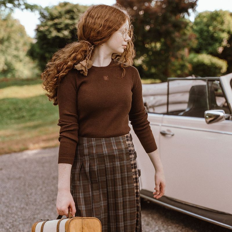 Ribbed Sweater - Brown