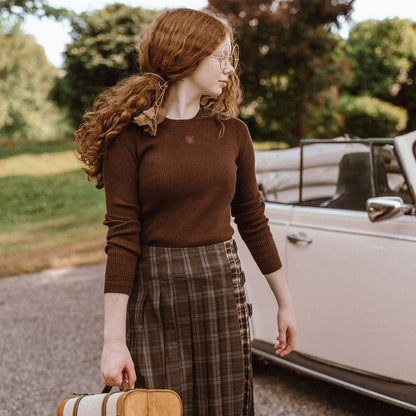 Ribbed Sweater - Brown