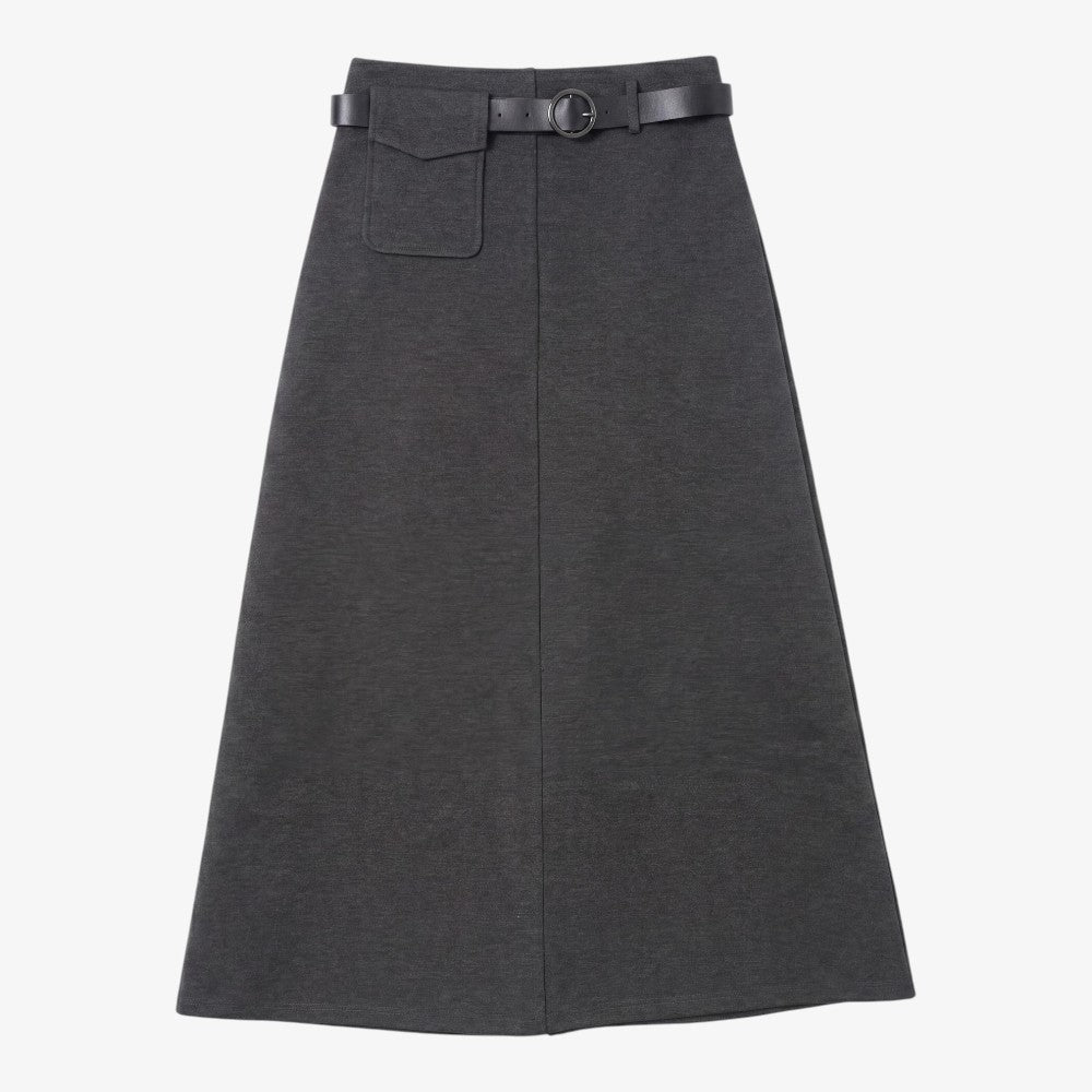 Pocket Detail Skirt - Grey