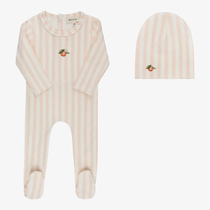 Fruit Footie And Beanie - Peach