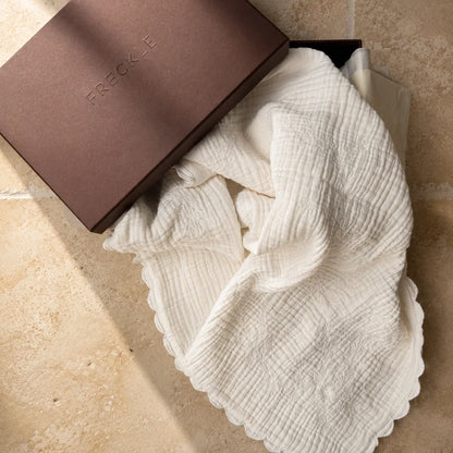 Embroidered Blanket - Ivory