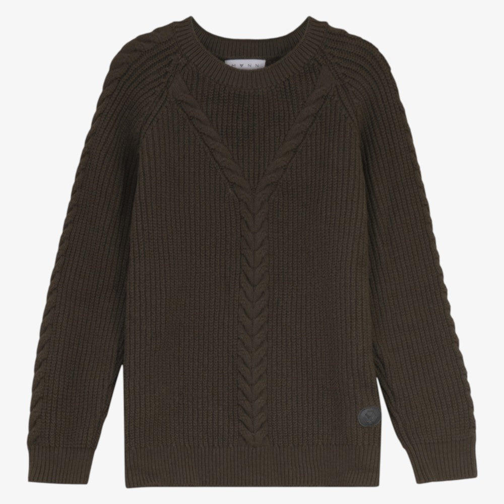 Braided Cable Sweater - Olive