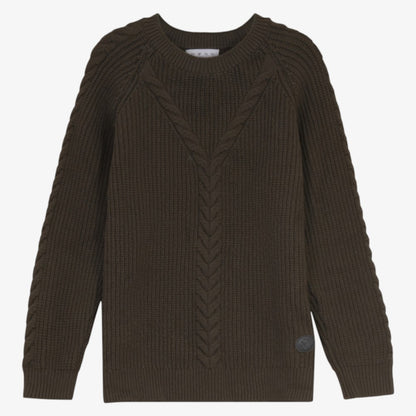 Braided Cable Sweater - Olive