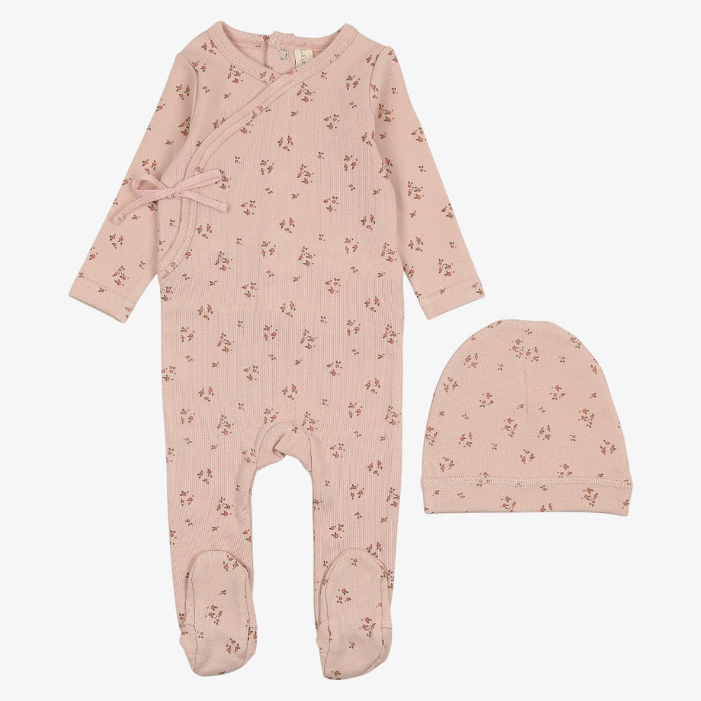 Dainty Footie And Hat - Shell Pink