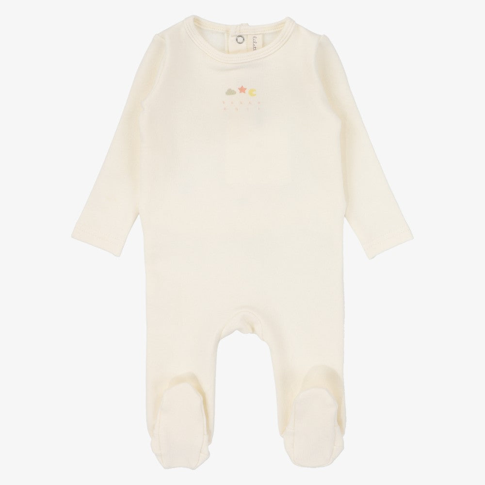 Dreamy Graphic Footie - Winter White &amp; Pink