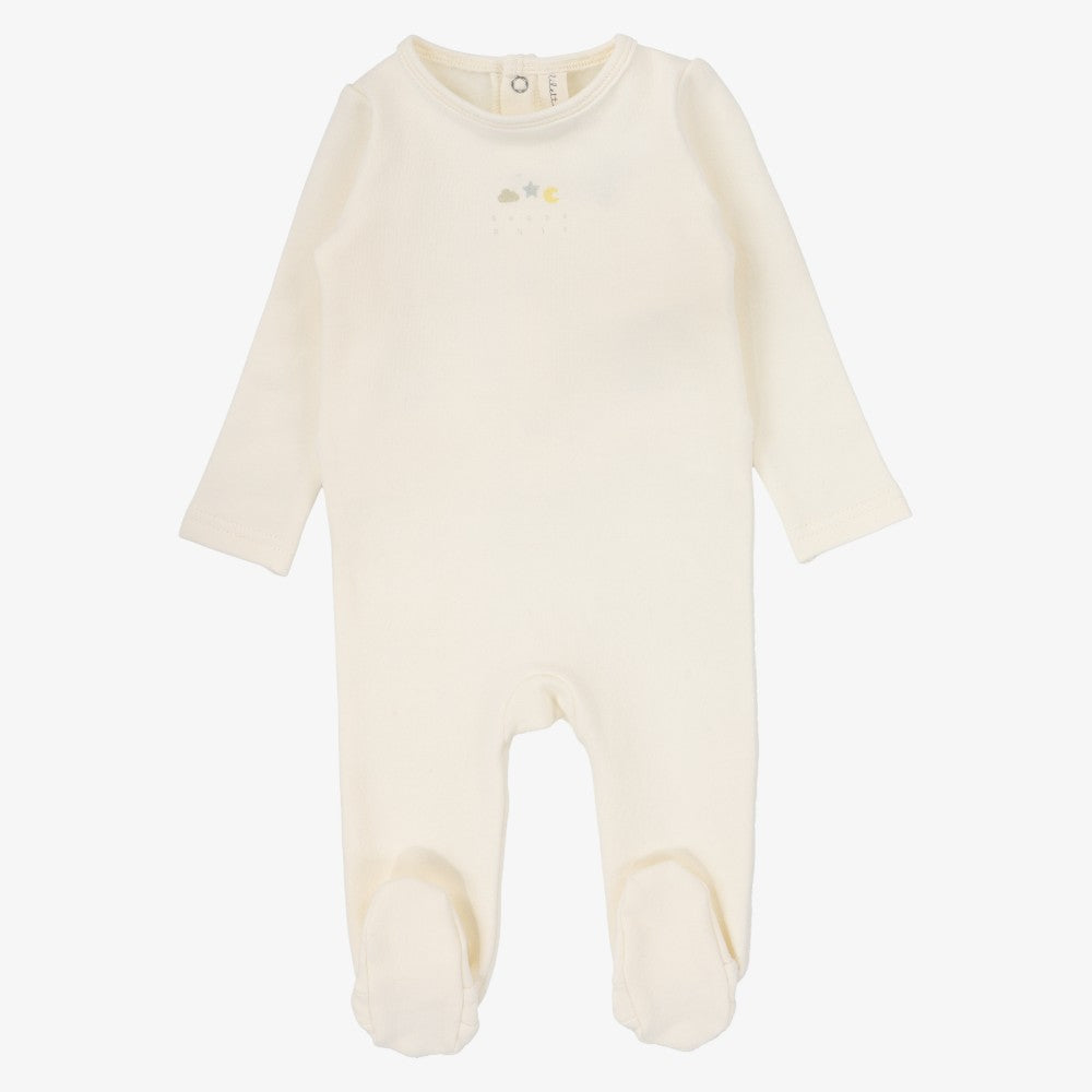 Dreamy Graphic Footie - Winter White &amp; Slate