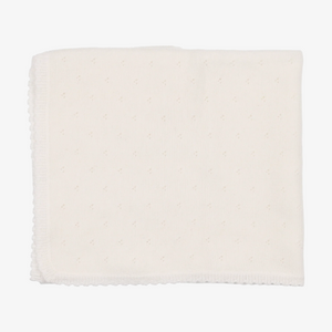 Pointelle Bris Blanket - White