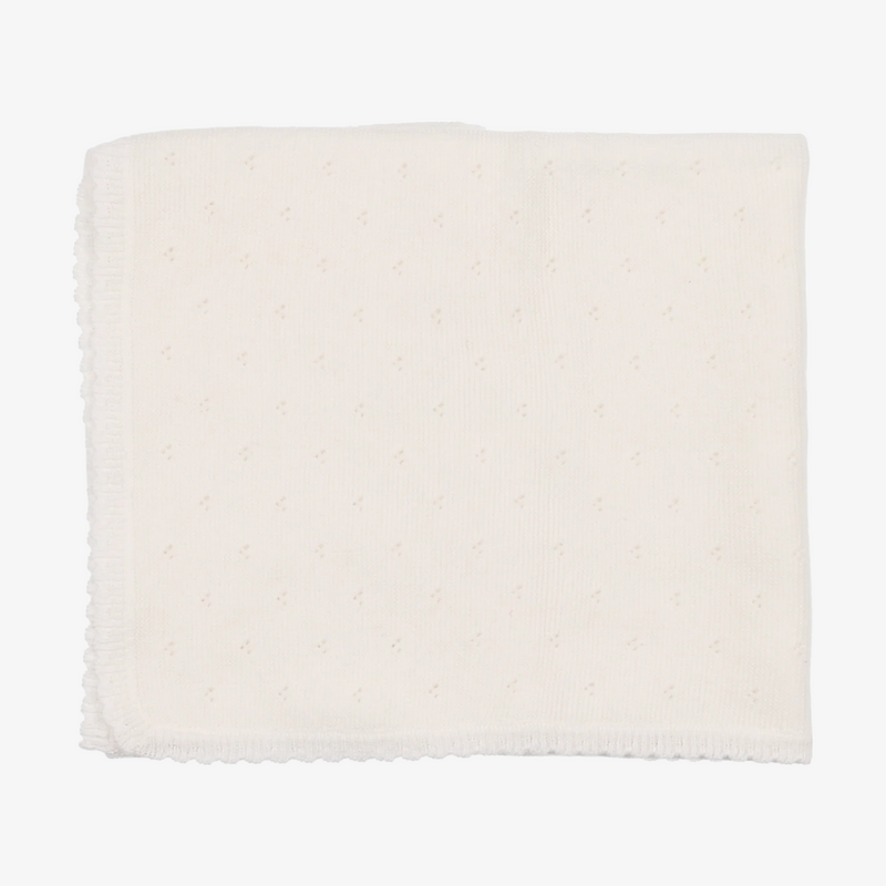 Pointelle Bris Blanket - White