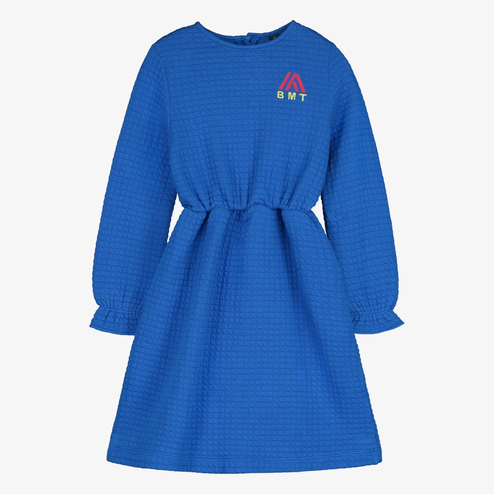 Quilted Embroidered Dress - Fresh Blue