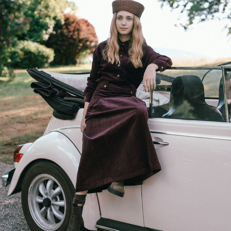 Corduroy Skirt - Burgundy