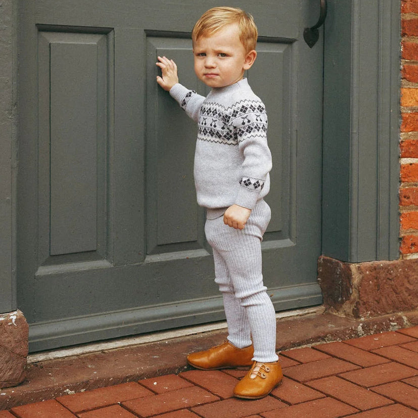 Fair Isle 2 Piece Set - Grey