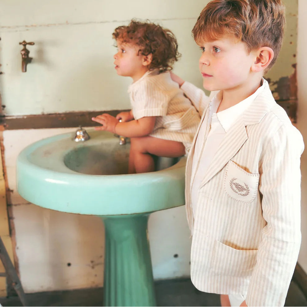 Emblem Pocket Blazer - Tan