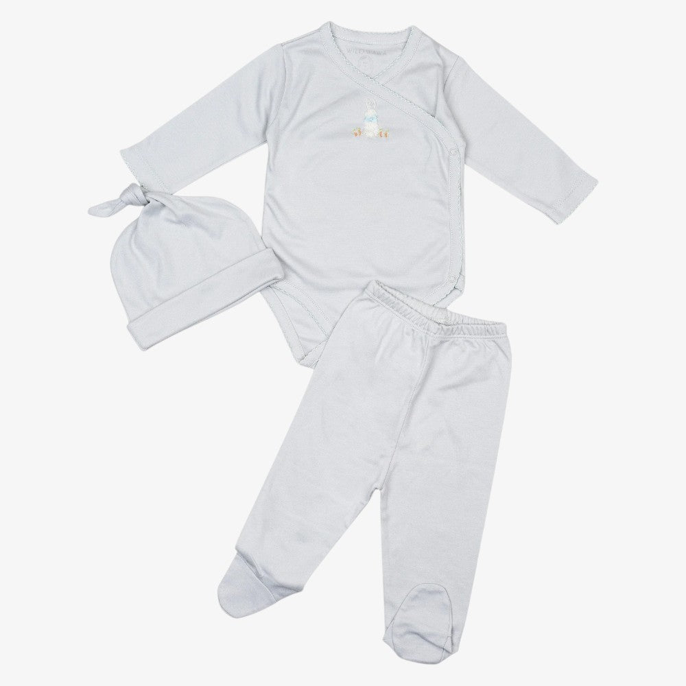 Embroidered Bundle Set - Blue Bow