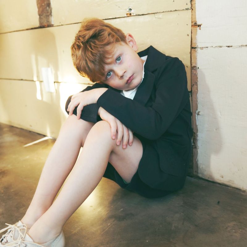 Embroidered Pocket Blazer - Navy